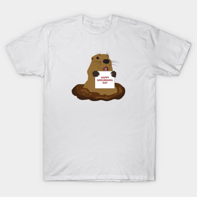 Happy Groundhog Day T-Shirt by dddesign